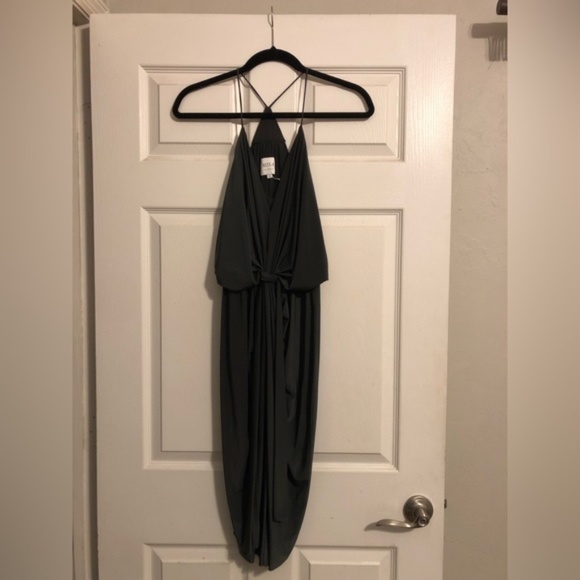 MISA LOS ANGELES Domino Midi Dress Olive Green S - Picture 3 of 4